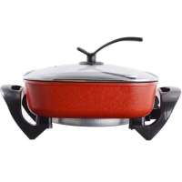 多功能电热锅韩式电火锅家用不粘锅电锅火锅专用|双管红色