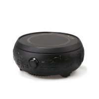 电陶炉小茶炉家用小型煮茶炉德国技术电热炉静音迷你煮茶器光波炉|沉稳黑 莲花禅式+1.2L升老铁壶(傲梅)