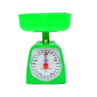 家用弹簧秤机械厨房称重器圆盘称托盘秤迷你台称5kg塑料刻度称克|方形秤盘5公斤(颜色随机)