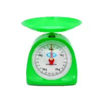 家用弹簧秤机械厨房称重器圆盘称托盘秤迷你台称5kg塑料刻度称克|升级圆形秤盘5公斤(颜色随机)