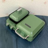 摩飞多功能早餐机三明治轻食机盘子配件华夫饼机吐司机烤盘mr9086|绿色 标配+华夫饼盘