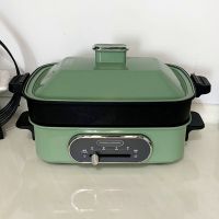 英国摩飞mr9088多功能料理锅电烧烤锅烤炉网红火锅烤肉机一体家用|绿色 [标配]+六圆盘+丸子盘