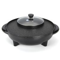 火锅家用涮烤一体锅烤肉锅不粘无烟电烤炉盘可分离涮烤肉机|火锅[35cm黑色]单控无礼包
