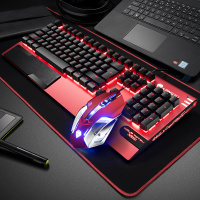 咖电竞游戏黑轴网三件套真机械键盘鼠标牧马人套装耳机有线青轴