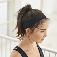 运动发带女跑步吸汗防汗止汗男宽头带头箍健身房瑜伽篮球头巾头戴|两条装:经典黑同颜色送礼品