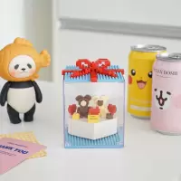 韩国ins创意生日蛋糕拼插积木情侣生日礼物|小熊蛋糕积木