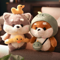 柴犬毛绒可爱秋田犬玩偶小狗狗公仔哈士奇娃娃抱枕生日礼物女