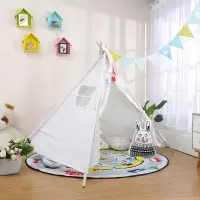 ins儿童帐篷印第安室内游戏屋公主玩具屋小房子宝宝礼物拍照道具|1.35米白
