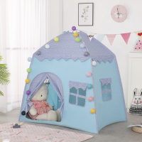 儿童帐篷室内公主娃娃玩具屋超大城堡过家家游戏房子女孩分床神器|紫蓝城堡送彩旗