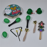 乐器教材幼儿园婴儿童早教音乐课教具沙锤套装组合|绿色绿色铃鼓7件套