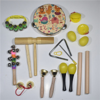 乐器教材幼儿园婴儿童早教音乐课教具沙锤套装组合|黄色音乐11件套