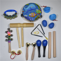 乐器教材幼儿园婴儿童早教音乐课教具沙锤套装组合|蓝色音乐11件套