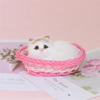 会叫仿真小猫咪毛绒仿真狗仿真兔筐子小猫仿真动物模型玩偶|[会叫]带筐单只黄头猫咪