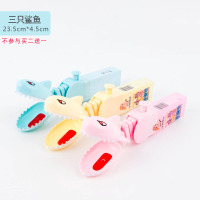儿童伸缩鳄鱼鲨鱼太空钳牙齿男女孩创意整蛊解压神器|三只鲨鱼 均码