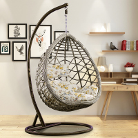 吊篮藤椅阳台吊椅家用室内秋千鸟巢椅子吊兰椅吊床网红摇篮椅|经典款灰色【送坐垫地毯】