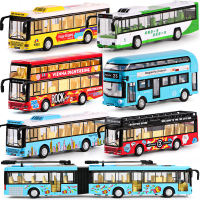 公交车模型仿真合金开门男孩双层公共汽车儿童大巴士汽车