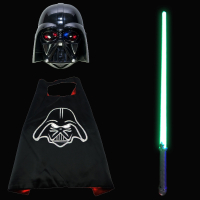 星球大战光剑同款儿童激光剑玩具幼儿园演出表演道具发光剑玩|绿剑+披风+发光面具