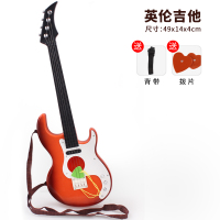 儿童入门小吉他初学者学生迷你可弹奏仿真尤克里里男女孩乐器礼物|英伦吉他金属琴弦(橙色)49cm送拨片+背带