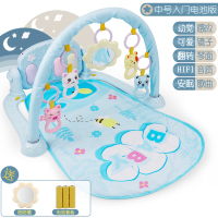 婴儿脚踏钢琴健身架器新生儿宝宝女0-1岁3-6-12|[中号]入门电池版蓝[支持保修,破损包退换]