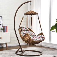 秋千吊床户外庭院吊篮椅子室内吊椅家用单人吊兰卧室阳台藤椅室外|黄色加固(升级款PE鱼尾纹扁滕)DL-1