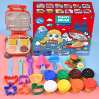 彩泥24色儿童3d橡皮泥无毒太空黏土超轻粘土汉堡机男女孩套装|汉堡机+12个模具+8杯28克彩泥