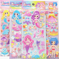 儿童换装人物粘贴画美人鱼公主贴贴纸换衣服小动物男女孩|主图款4张