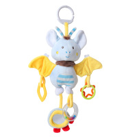 婴儿吊挂床挂新生婴儿推车挂件风铃毛绒布艺床铃宝宝益智摇铃|加大号蓝色蝙蝠床挂36*10cm