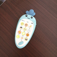 婴儿止哭神器 宝宝仿真触屏智能手机 多功能闪灯音乐儿童手机|蓝色萝卜(送电池)