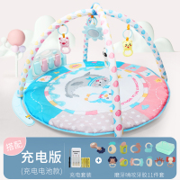 婴儿健身架器音乐脚踏钢琴新生儿宝宝3-6-12个月0-1岁|加大加厚圆形健身架+充电+摇铃11件套