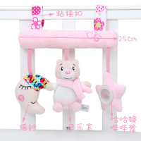 新生儿安抚兔子音乐车挂婴儿床挂早教摇铃吊挂床铃婴儿车挂件|粉色小熊发声挂件