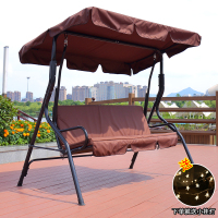 户外秋千摇篮懒人室内单人成人阳台吊床庭院铁艺网红吊篮藤椅吊椅|万字形        2人秋千送小挂灯