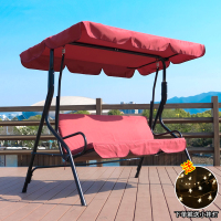 户外秋千摇篮懒人室内单人成人阳台吊床庭院铁艺网红吊篮藤椅吊椅|红色万字形      2人秋千送小挂灯