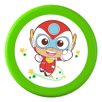 飞盘儿童软幼儿园小孩飞蝶回旋飞盘泡沫玩具运动飞碟儿童户外玩具|绿色+超人