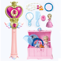 仙女棒公主巴啦拉魔仙棒女孩儿童闪光音乐魔法棒投影星空|粉色新乐琪+饰品音乐盒