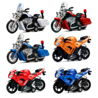 哈雷合金摩托车声音机车小车模型迷你仿真金属摆件儿童三轮车