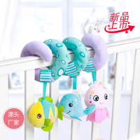 新生宝宝多功能音乐动物车挂饰床绕吊摇铃婴儿毛绒63个月|墨绿色海洋系列铃铛BB器