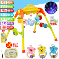0-1岁新生儿健身架 婴幼儿3-6-12个月儿童宝宝音乐早教健身器|[飞机投影音乐遥控标准充电版]
