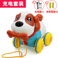 婴儿早教狗狗拖拉拉线手拉小动物木质拉车儿童拉绳学步车|音乐狗狗[充电款]送电池