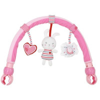 新生儿床铃床挂婴儿推车挂件 宝宝音乐车夹摇铃安全座椅|SOZZY粉色兔子车夹(带音乐)