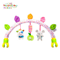 新生儿床铃床挂婴儿推车挂件 宝宝音乐车夹摇铃安全座椅|HAPPY森林车夹(带风铃)