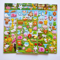 幼儿园男孩奖励恐龙贴纸3d立体泡泡小动物粘贴贴画儿童|小动物4张送4张小贴纸