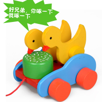 拖拉学步车拉车婴儿童手拉拉绳拉线1-2-3岁一岁宝宝男孩小车|小鸭吃米