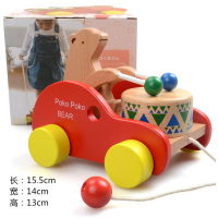 拖拉学步车拉车婴儿童手拉拉绳拉线1-2-3岁一岁宝宝男孩小车|榉木小熊打鼓