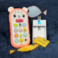 早教6个月音乐电话机婴儿童手机仿真可咬男孩女宝宝一岁1|粉色故事手机+充电