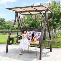 吊椅秋千户外室外庭院阳台家用北欧荡秋千椅双人摇椅室内吊床网红|伊力特-铸铝太阳能双人位秋千[红铜色]