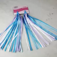 儿童自行车宝宝滑板车飘带童车户外旋转单车彩带装饰玩具配件|蓝色长款飘带（32根）