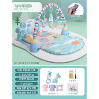 一个多月婴儿脚踏脚踩钢琴健身架踢宝宝脚蹬音乐游戏毯3儿童6|【动物乐园】(薄荷绿充电可遥控)（不送故事机）