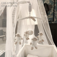 法国婴儿床铃礼盒布艺音乐旋转床铃新生宝宝安抚床上玩偶|lucky羊(12曲+支架)支架音盒带保护套