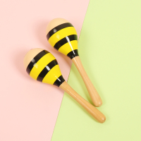 宝宝沙锤婴儿早教音乐沙球儿童摇铃抓握追视追听训练|大号蜜蜂20cm一对