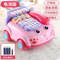 一至二周两岁宝宝早教1-23女男孩开发智力音乐儿童电话机|粉色[电池版]弹琴电话机